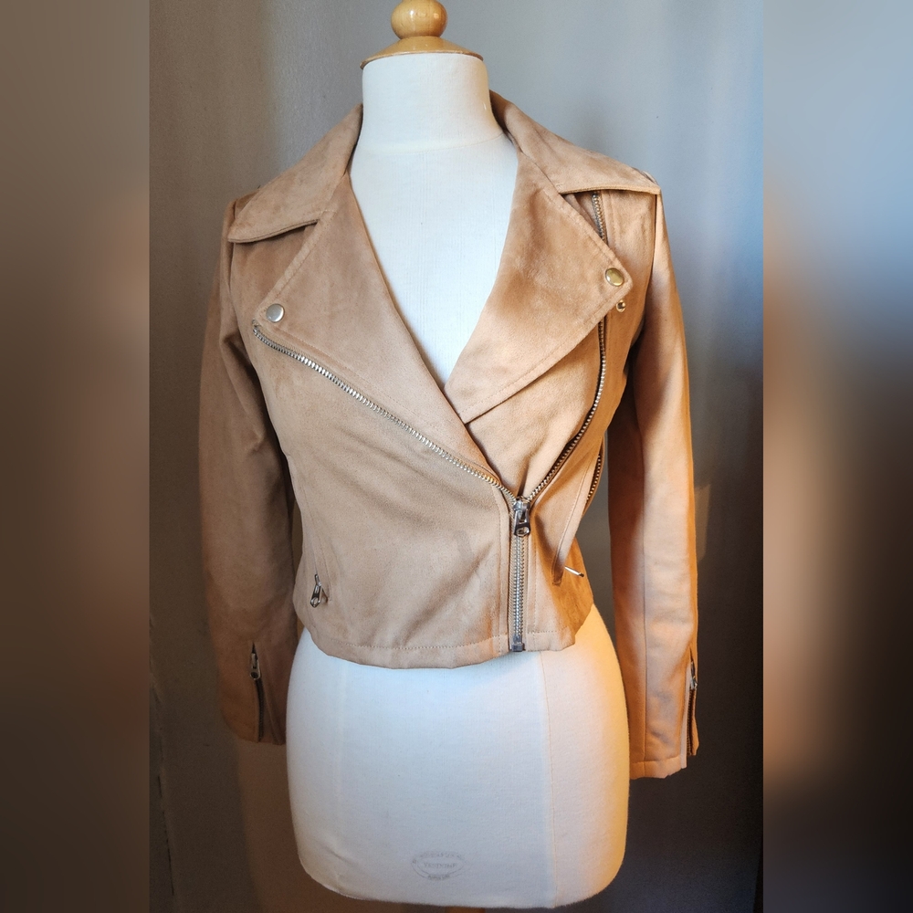 Silence + Noise Light Brown Faux Suede Jacket
